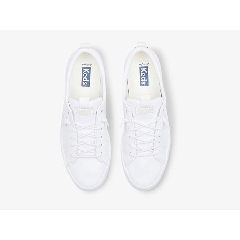 Keds Kickback Deri Lace Ups Kadın Beyaz | VLBEC-3469