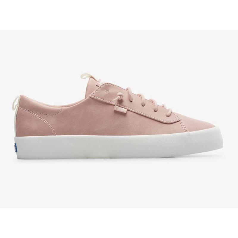 Keds Kickback Faux Slip On Leather Sneakers Kadın Pembe | YJKQI-6045