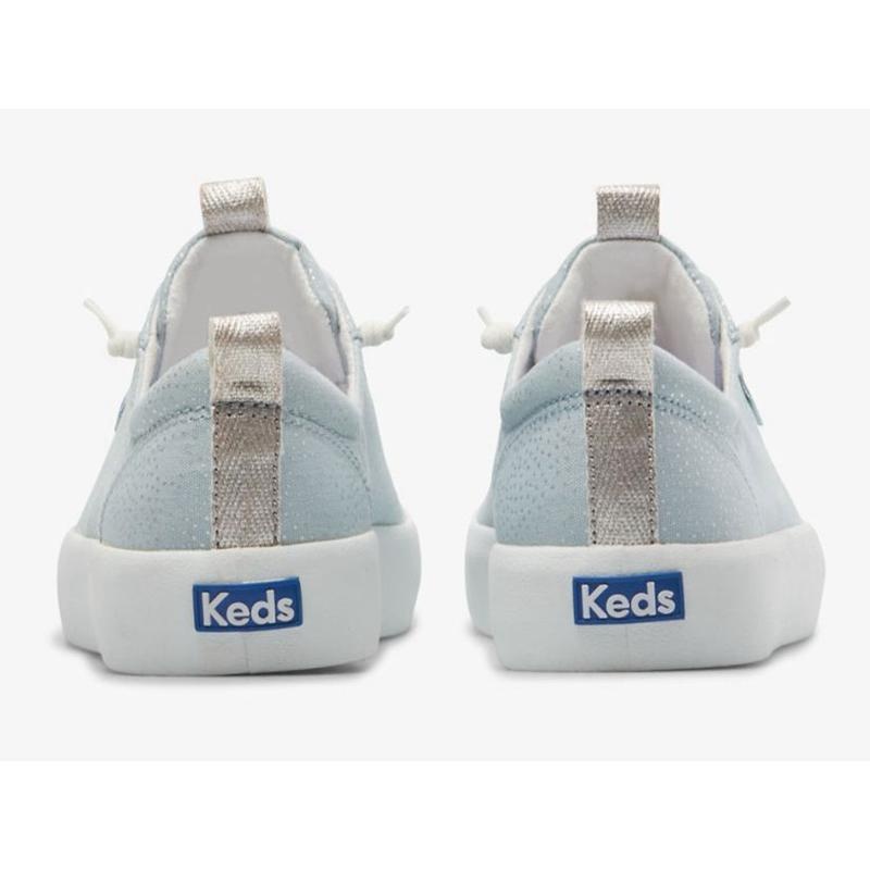 Keds Kickback Kanvas Dots Print Makosen Ayakkabı Kadın Açık Mavi Gümüş | JRWGC-4051