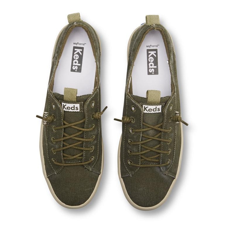 Keds Kickback Kanvas Olive Canvas Kadın Zeytin Yeşili | NVIKQ-3961