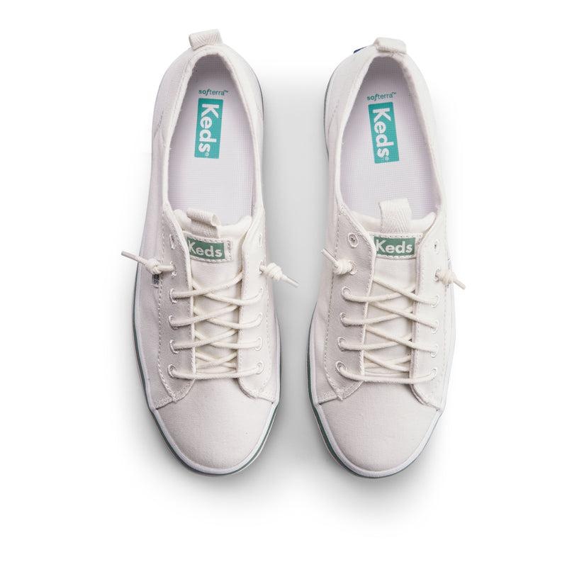 Keds Kickback Kanvas Stripe Foxing Canvas Kadın Beyaz | EQJYI-2598