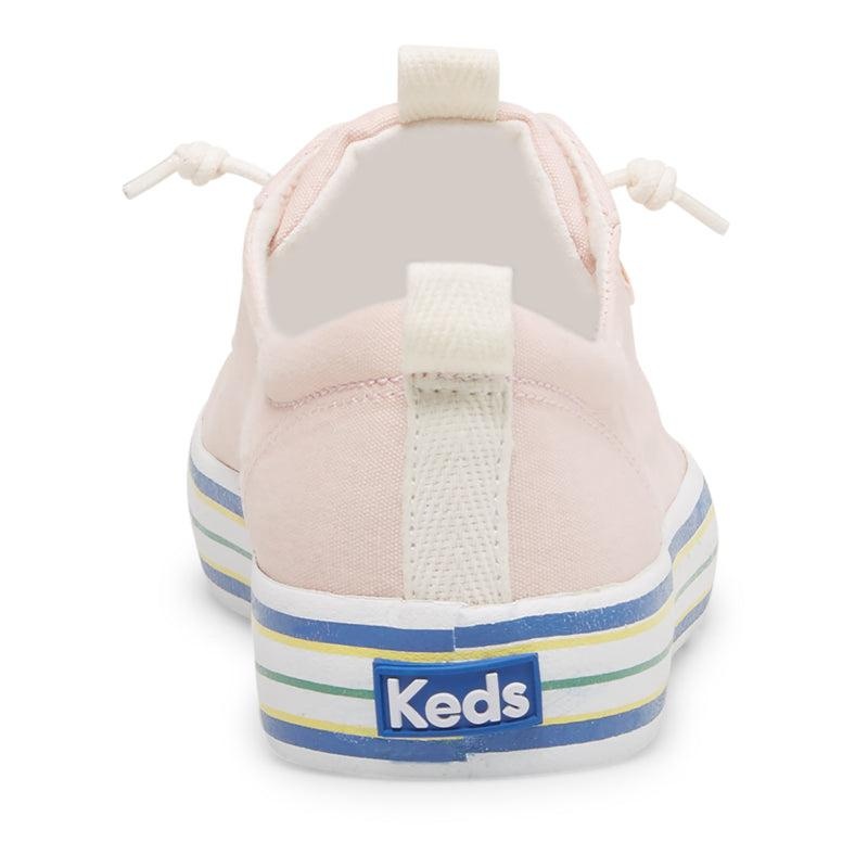 Keds Kickback Kanvas Stripe Foxing Canvas Kadın Pembe | AKHNF-7824