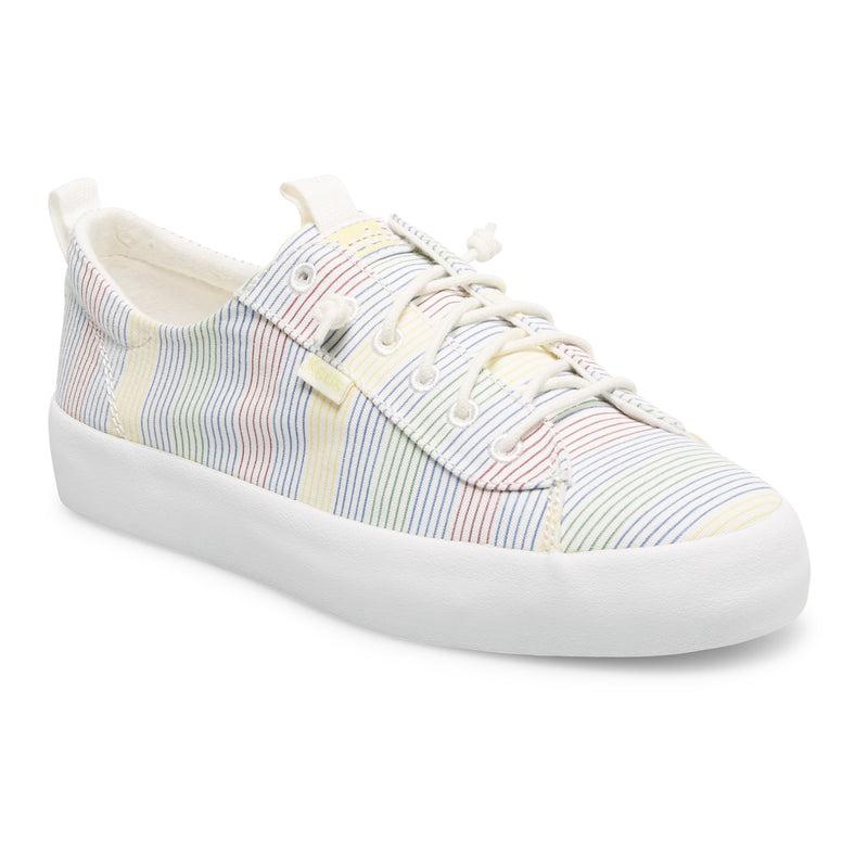 Keds Kickback Kanvas Surf Stripe Makosen Ayakkabı Kadın White/Multicolor | VNXGA-1239