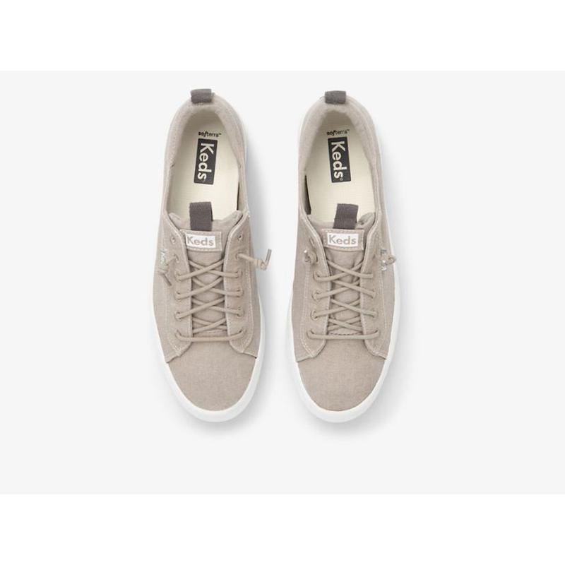 Keds Kickback Kanvas Washable Lace Ups Kadın Gri | PLCRJ-0912