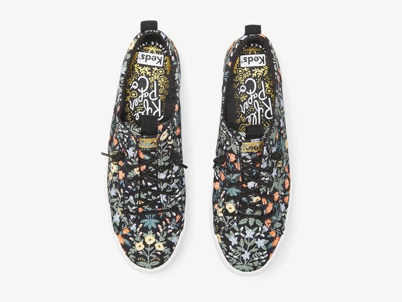 Keds Kickback Rifle Paper Co. Lottie Canvas Kadın Siyah | SUDNY-6284