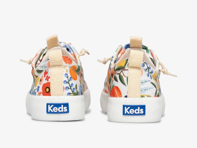 Keds Kickback Rifle Paper Co Garden Party Canvas Kadın White/Multicolor | TPIVG-3845