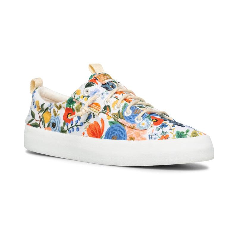 Keds Kickback Rifle Paper Co Garden Party Canvas Kadın White/Multicolor | TPIVG-3845