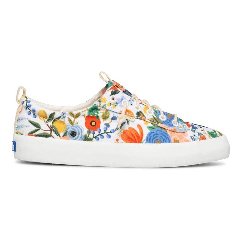 Keds Kickback Rifle Paper Co Garden Party Canvas Kadın White/Multicolor | TPIVG-3845