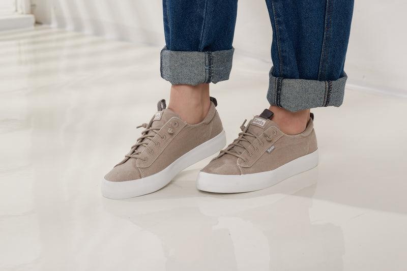 Keds Kickback Washable Organic Pamuklu Canvas Kadın Gri | QUJDP-3687