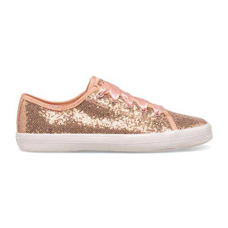 Keds Kickstart Celebrations Big Kid Canvas Çocuk Pembe Altın | QFCUL-6147