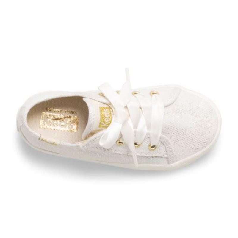 Keds Kickstart Celebrations Junior Canvas Çocuk Glitter Ivory | WFVJO-2076