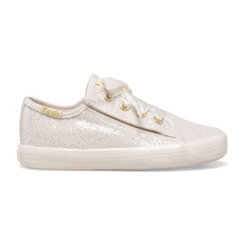 Keds Kickstart Celebrations Junior Canvas Çocuk Glitter Ivory | WFVJO-2076