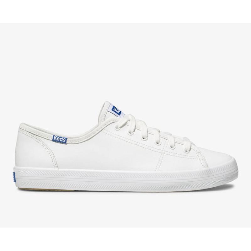 Keds Kickstart Deri Lace Ups Kadın White/Blue | GEHRK-5821