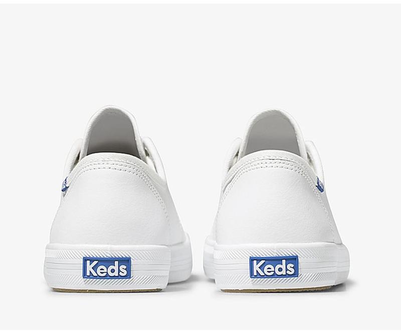 Keds Kickstart Deri Leather Sneakers Kadın Beyaz | GUMVH-3724