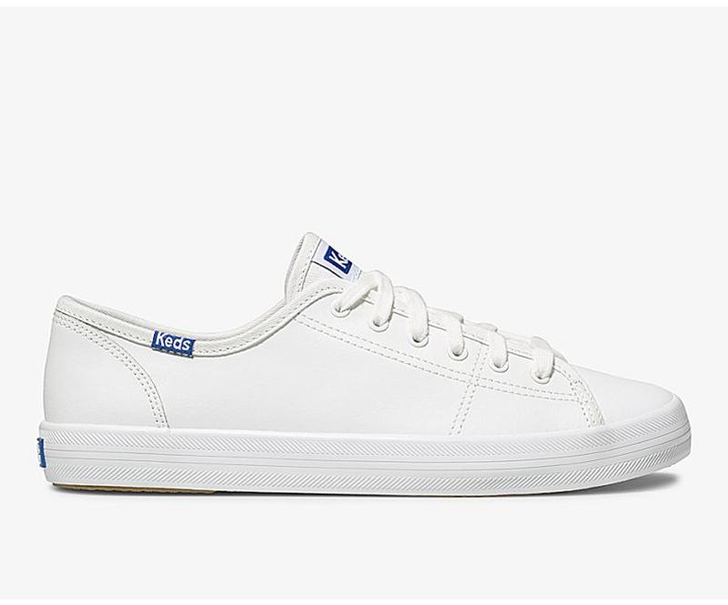 Keds Kickstart Deri Leather Sneakers Kadın Beyaz | GUMVH-3724