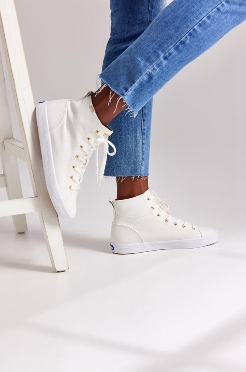 Keds Kickstart Hi Kanvas Canvas Kadın Beyaz | IUDSZ-7915