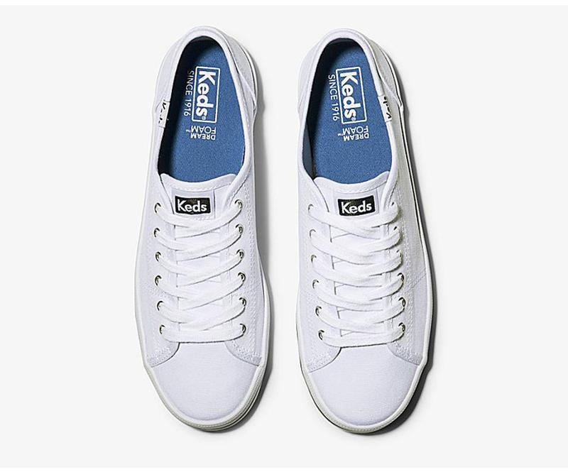 Keds Kickstart Kanvas Canvas Kadın Beyaz | VQLZS-0386