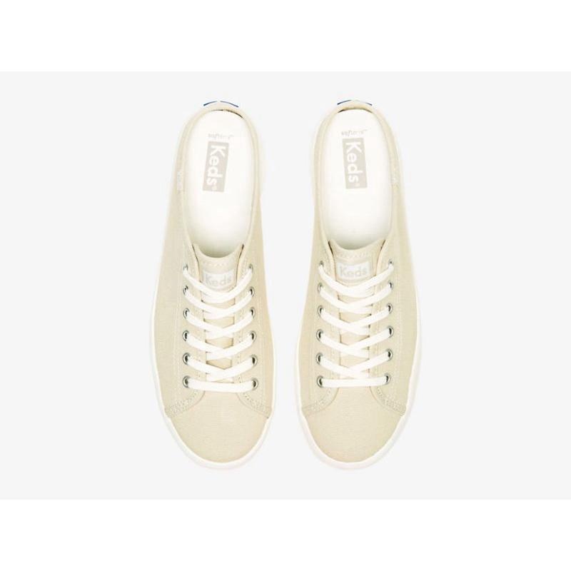 Keds Kickstart Kanvas Slip On Mule Ayakkabı Kadın Oatmeal Lightyellow | ESNDF-0698