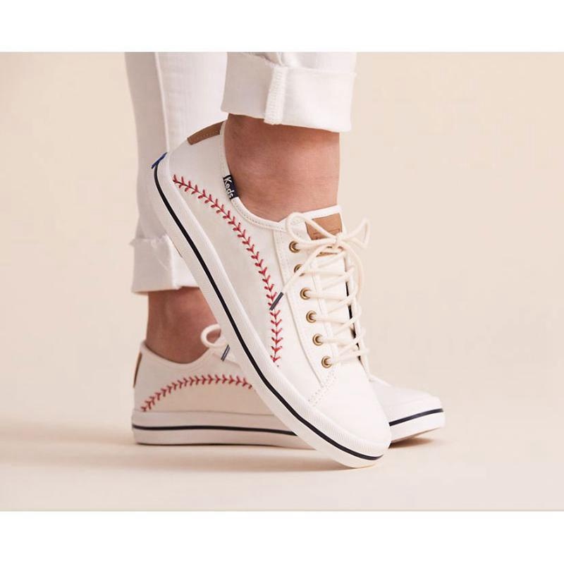 Keds Kickstart Pennant Lace Ups Kadın Beyaz | NOAVY-9348