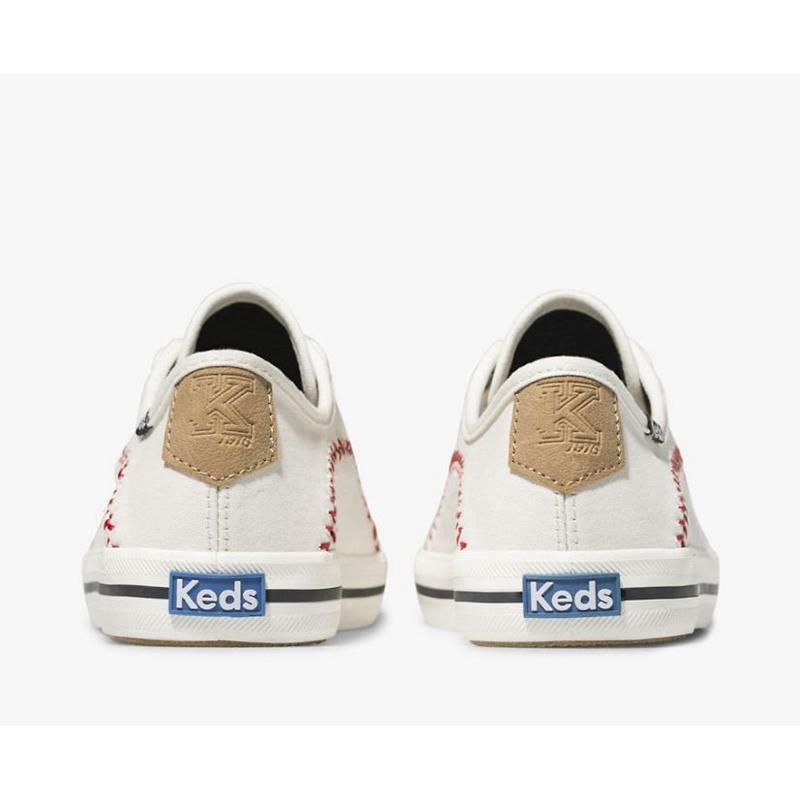 Keds Kickstart Pennant Lace Ups Kadın Beyaz | NOAVY-9348