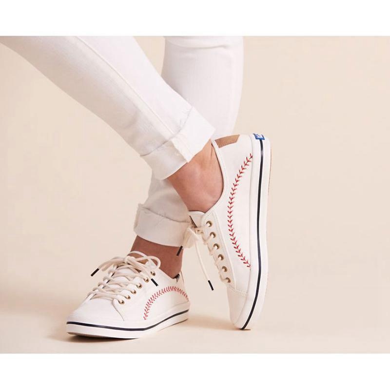 Keds Kickstart Pennant Lace Ups Kadın Beyaz | NOAVY-9348