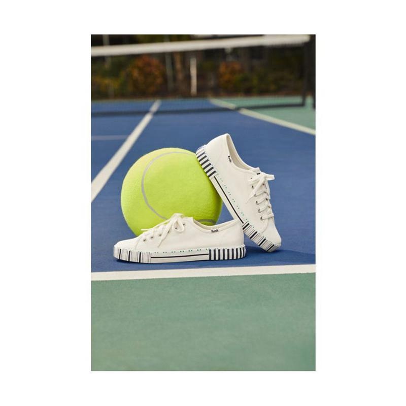 Keds Kickstart Tenis Stripe Lace Ups Kadın Beyaz Lacivert | SYBJA-8973