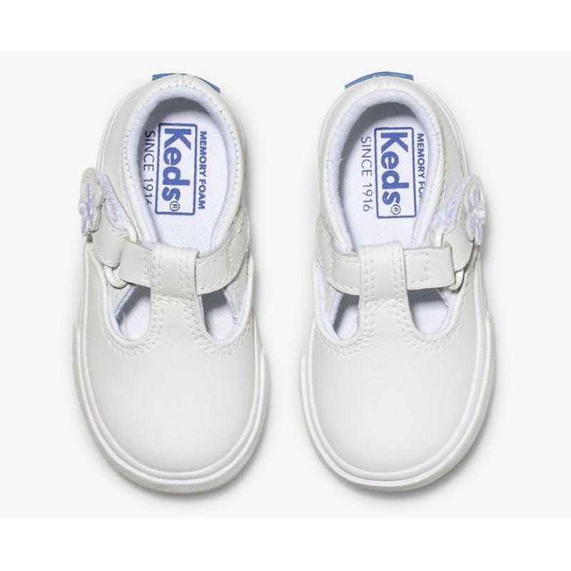 Keds Little Kid's Daphne T-Askılı Deri Sneaker Çocuk Beyaz | DGMEZ-4269