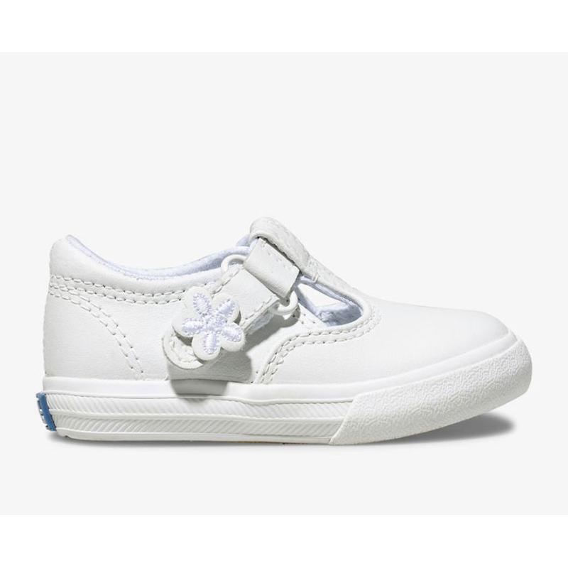 Keds Little Kid\'s Daphne T-Askılı Deri Sneaker Çocuk Beyaz | DGMEZ-4269