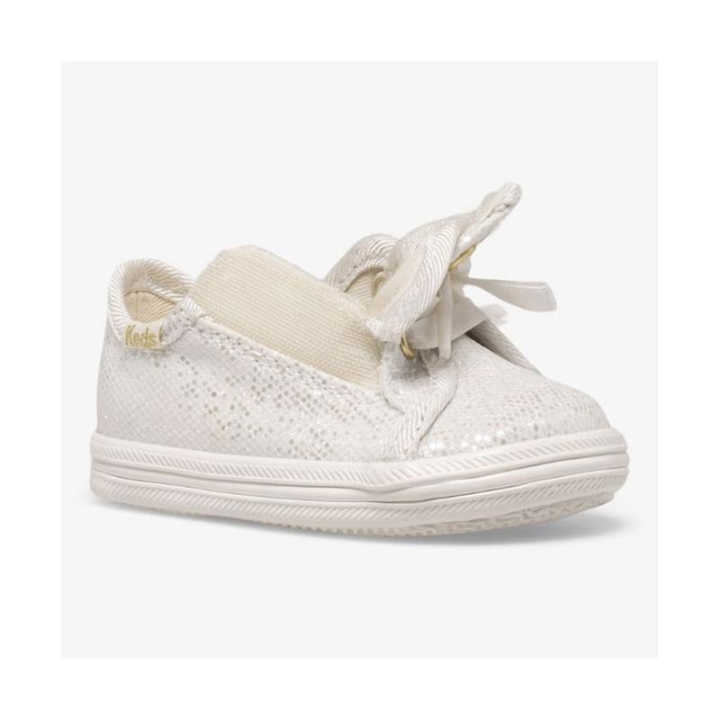 Keds Little Kid's Kickstart Crib Celebrations Sneaker Çocuk Ivory Sparkle Lightyellow | ZEMHS-6297