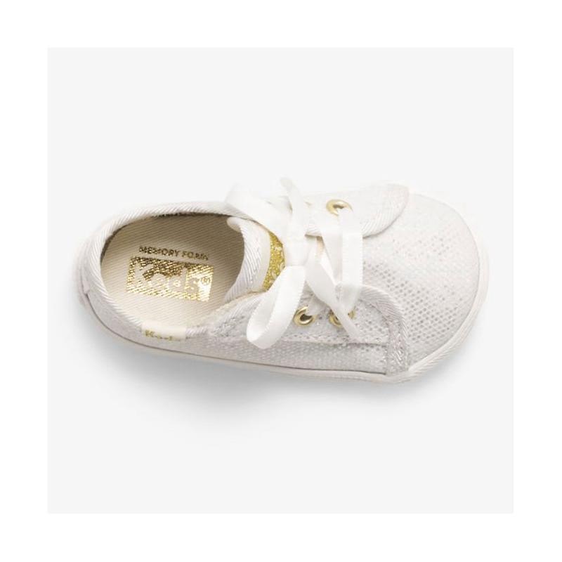 Keds Little Kid's Kickstart Crib Celebrations Sneaker Çocuk Ivory Sparkle Lightyellow | ZEMHS-6297