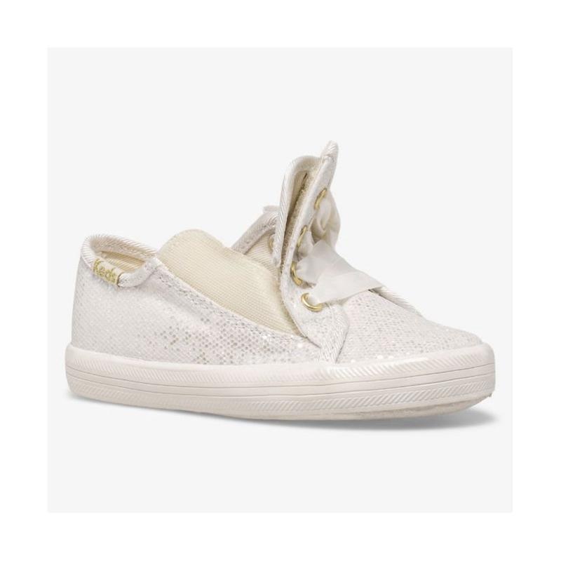 Keds Little Kid's Kickstart Jr Celebrations Sneaker Çocuk Ivory Sparkle Lightyellow | XIGFS-0129