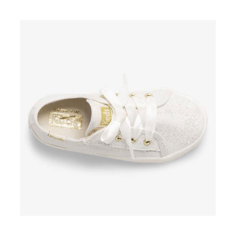 Keds Little Kid's Kickstart Jr Celebrations Sneaker Çocuk Ivory Sparkle Lightyellow | XIGFS-0129