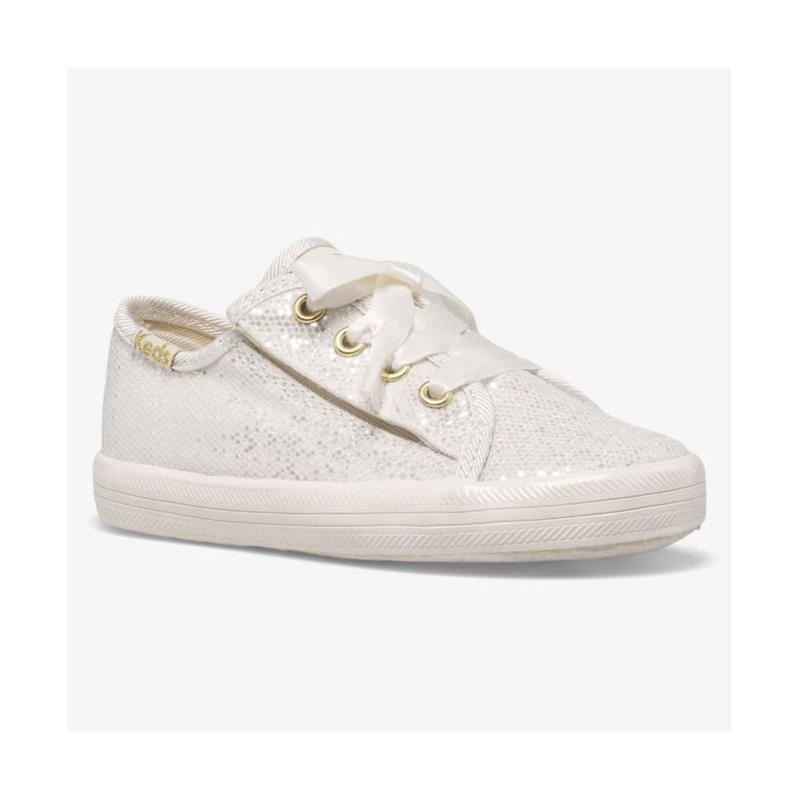 Keds Little Kid's Kickstart Jr Celebrations Sneaker Çocuk Ivory Sparkle Lightyellow | XIGFS-0129