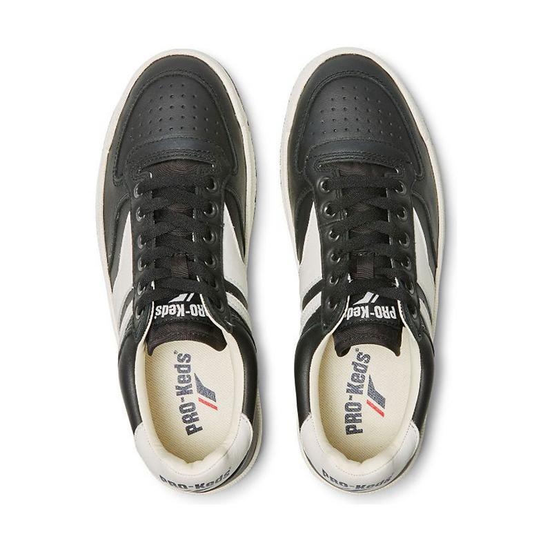 Keds Skyhawk Lo Deri Sneaker Erkek Siyah Beyaz | PWLCQ-9621