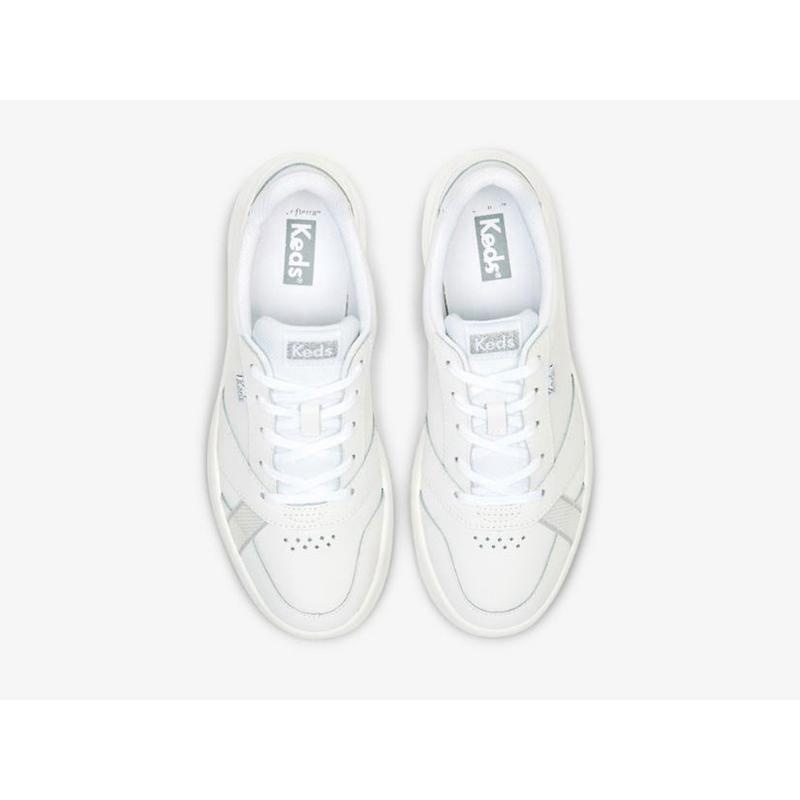 Keds The Court Leather Sneakers Kadın Beyaz Beyaz | PFUDA-2564