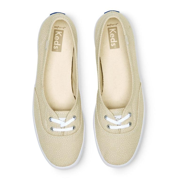 Keds The Mini Dots Print Tan Canvas Kadın Tan/White | OYEFJ-8709