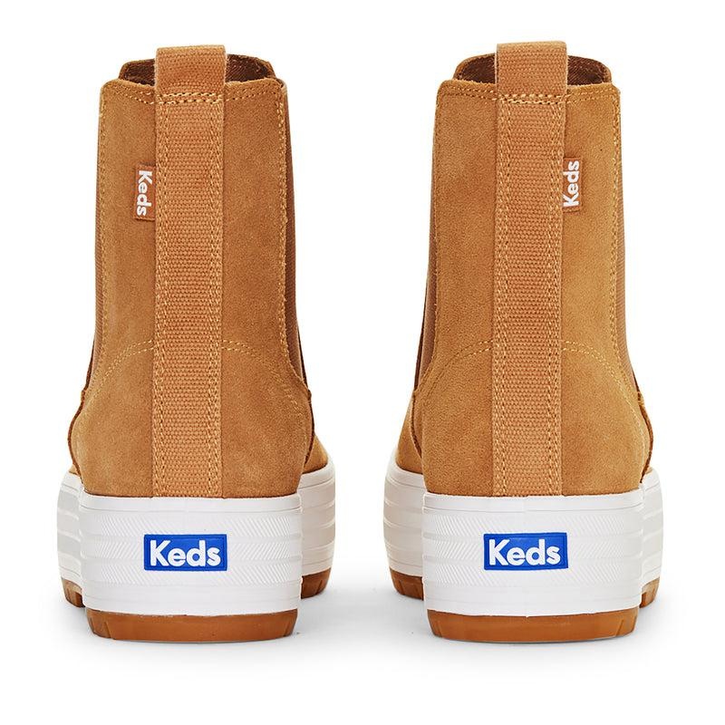 Keds The Platform Chelsea Lug Süet Leather Sneakers Kadın Kahverengi | KAGJB-1745