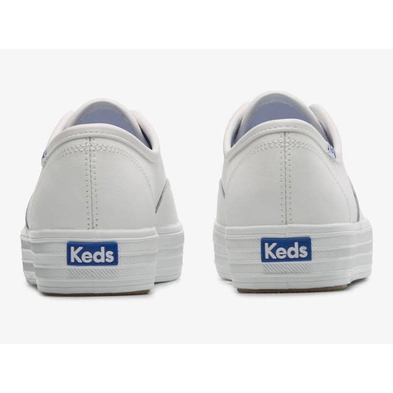 Keds The Platform Deri Platform Sneakers Kadın Beyaz | WIEPH-3054