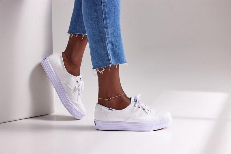 Keds The Platform Kanvas Canvas Kadın Beyaz | TRMJN-9462