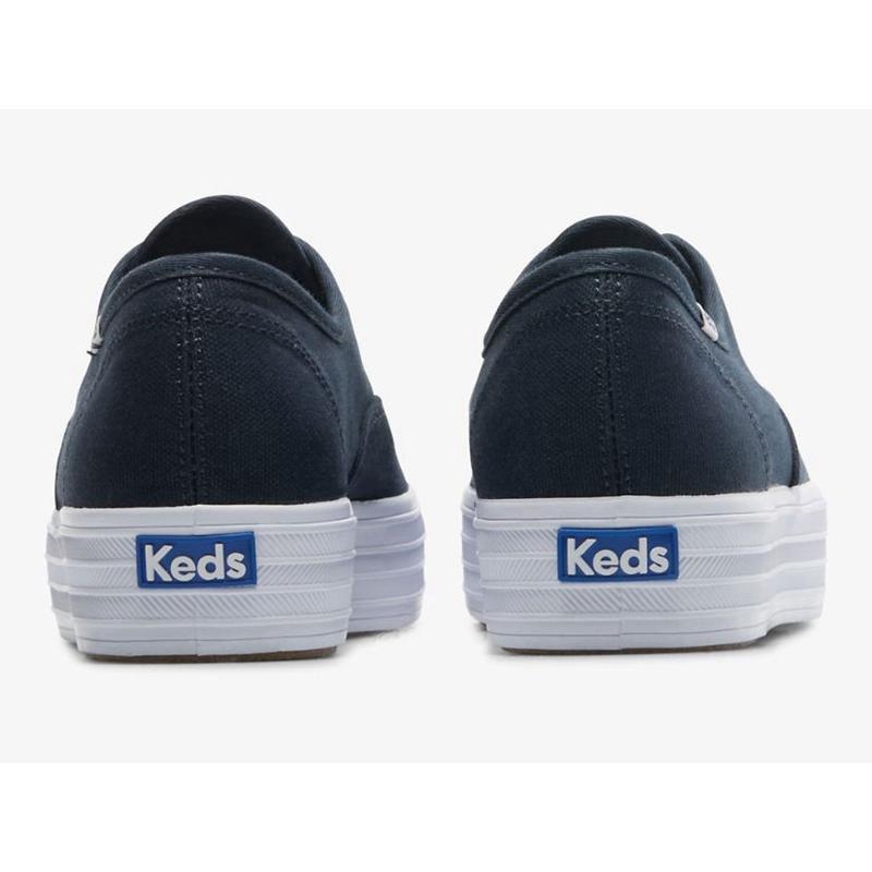 Keds The Platform Kanvas Lace Ups Kadın Lacivert | TYZOU-3706