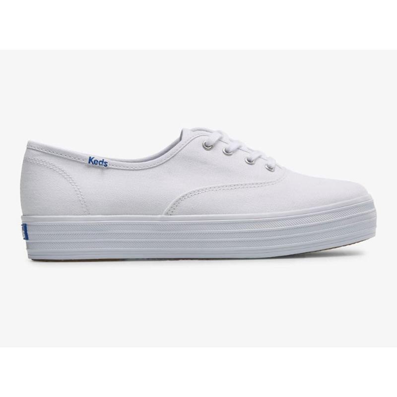 Keds The Platform Kanvas Platform Sneakers Kadın Beyaz | IFTVZ-9532