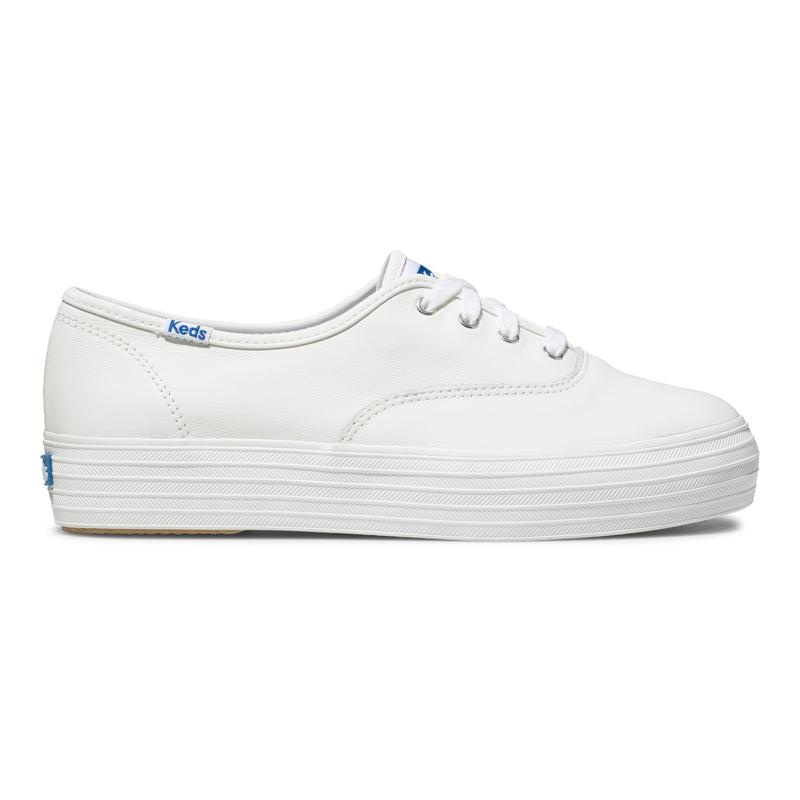 Keds Triple CVO Deri Leather Sneakers Kadın Beyaz | VOGFW-6783