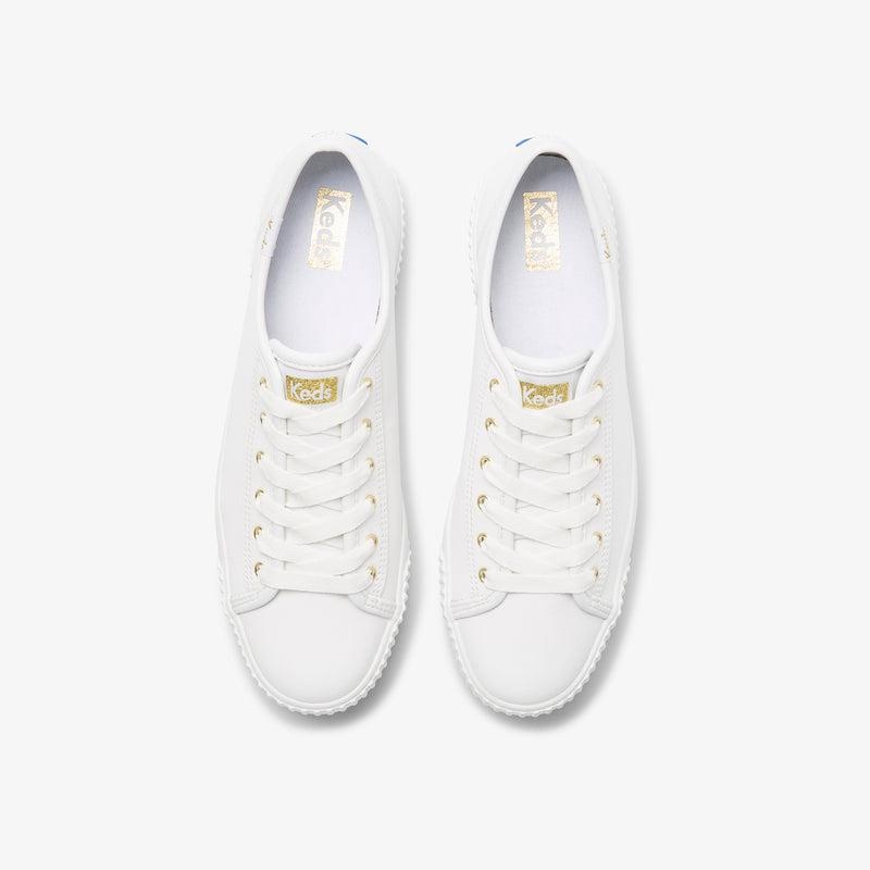 Keds Triple Kick AMP Deri Leather Sneakers Kadın Beyaz | EGJFD-4536