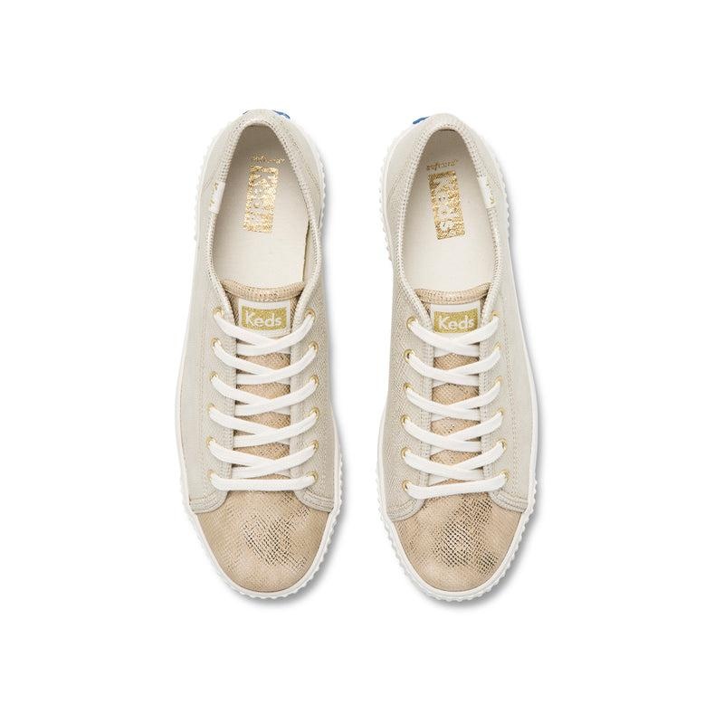 Keds Triple Kick AMP Shine Metallic Gold Platform Sneakers Kadın Altın | VPTFE-6941