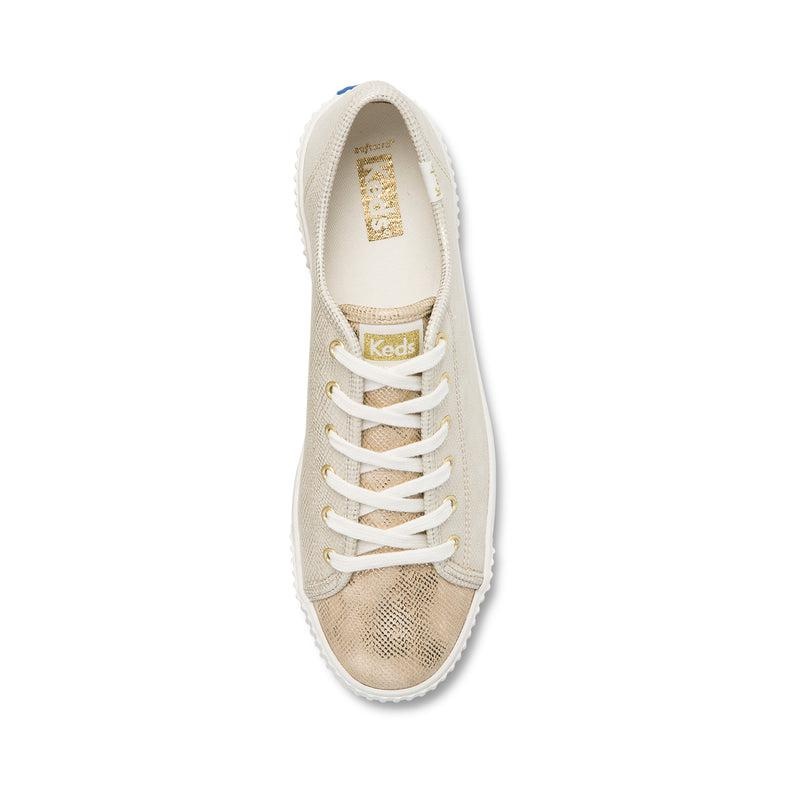 Keds Triple Kick AMP Shine Metallic Gold Platform Sneakers Kadın Altın | VPTFE-6941