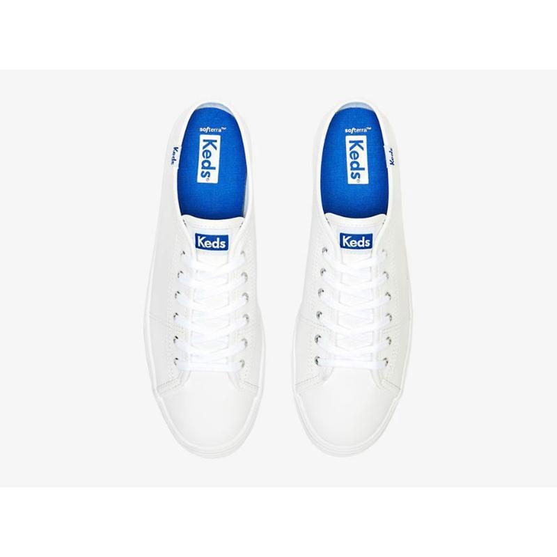 Keds Triple Kick Deri Slip On Mule Ayakkabı Kadın Beyaz | ZBEOX-4236