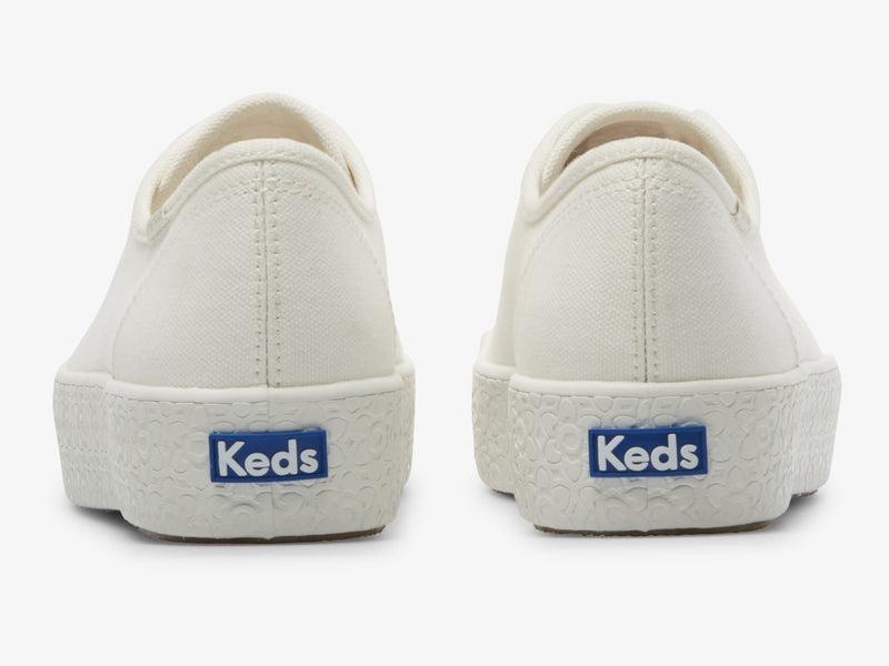 Keds Triple Kick Kanvas Emboss Foxing Snow Platform Sneakers Kadın Beyaz | HYVAW-1906