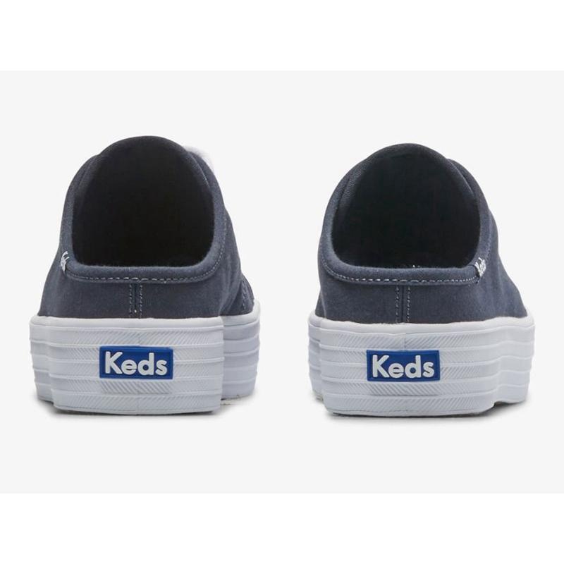 Keds Triple Kick Kanvas Slip On Mule Ayakkabı Kadın Lacivert | WJUQP-1329