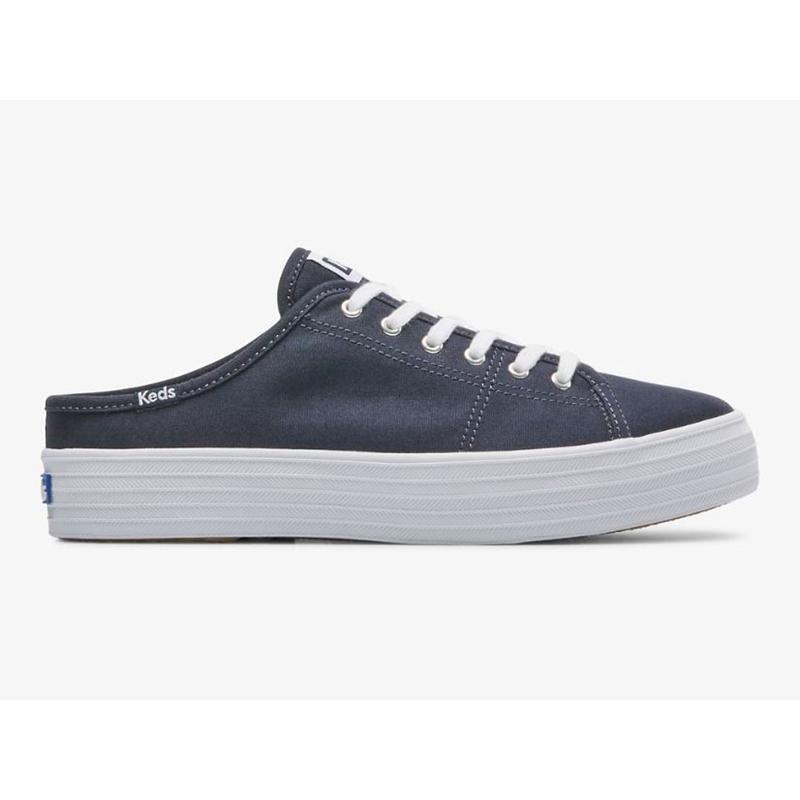 Keds Triple Kick Kanvas Slip On Mule Ayakkabı Kadın Lacivert | WJUQP-1329