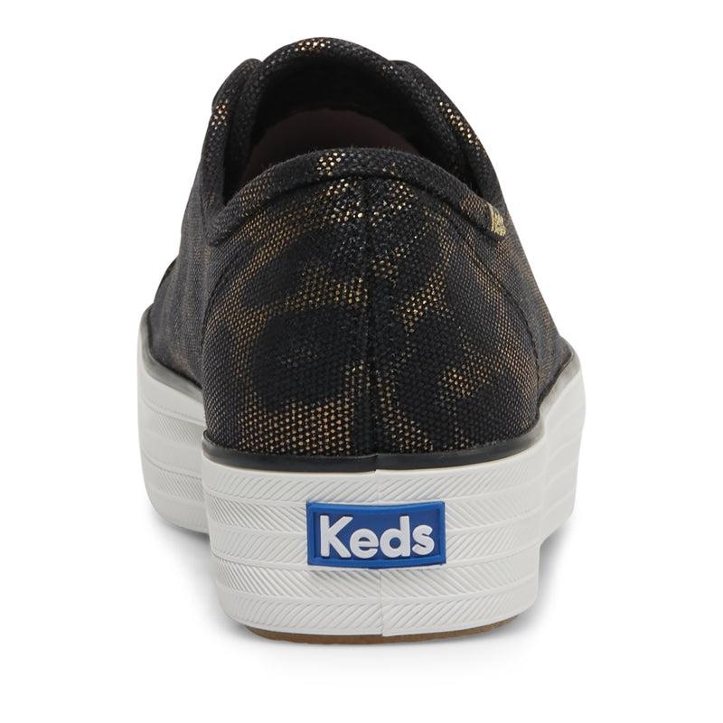 Keds Triple Kick Metallic Kanvas Canvas Kadın Siyah | HOJNB-1342